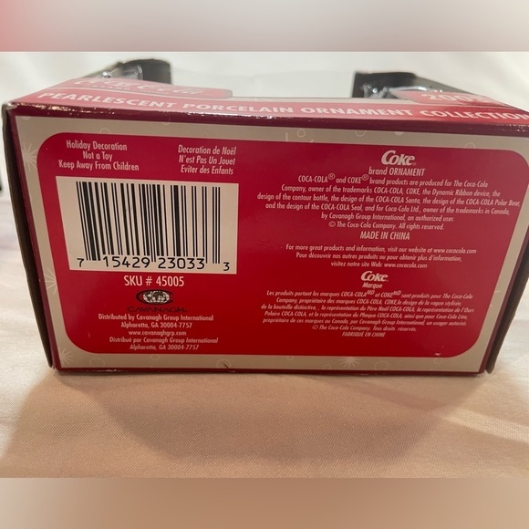 Lot Of 2 Coca Cola Christmas Ornaments 2003 Pearlescent Porcelain Bottle Works - Picture 4 of 16